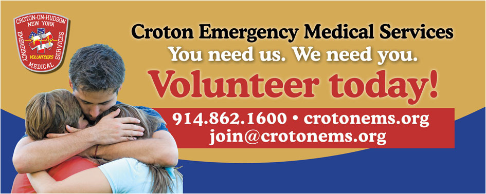 Appeal recruitment marketing campaigns designer Croton EMS volunteers poster postcard street banner 