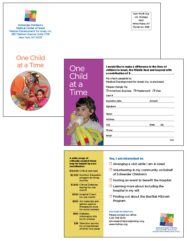 Non-profit fundraising appeal Schneider Childrens Hospital donations rsvp marketing campaigns designer 