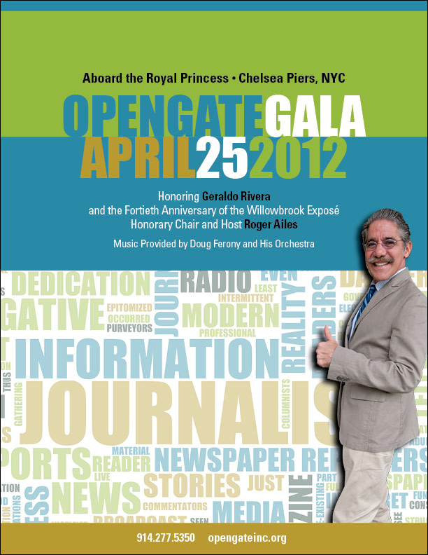 Non-Profit fundraising gala Opengate journal event marketing graphic design 