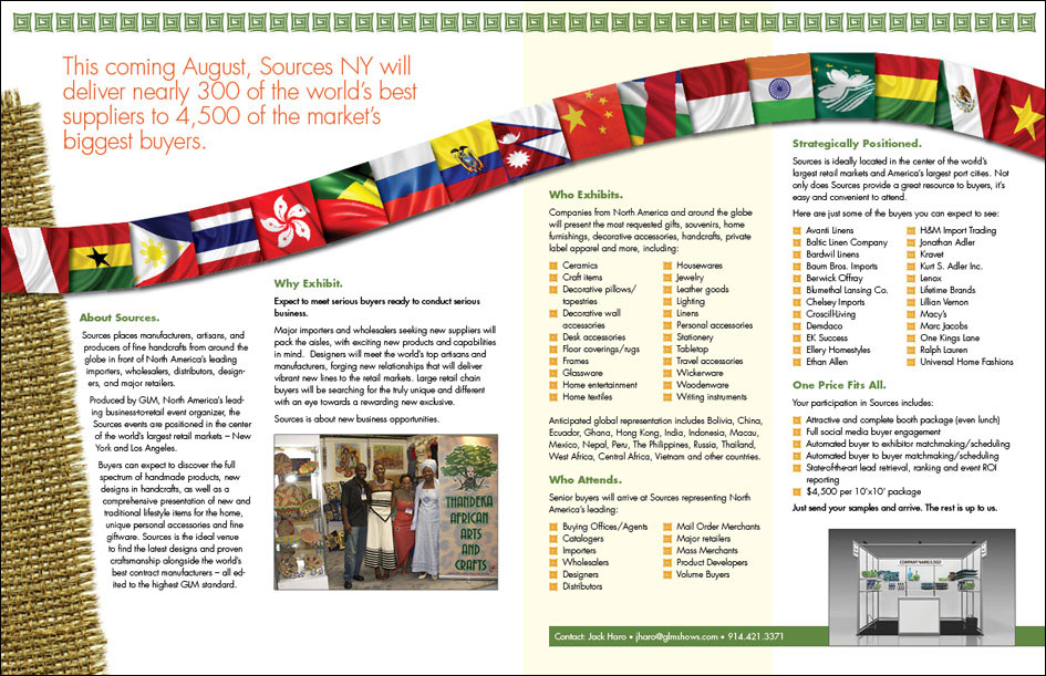 Brochure designer George Little Management GLM international vendors tradeshow vendors 