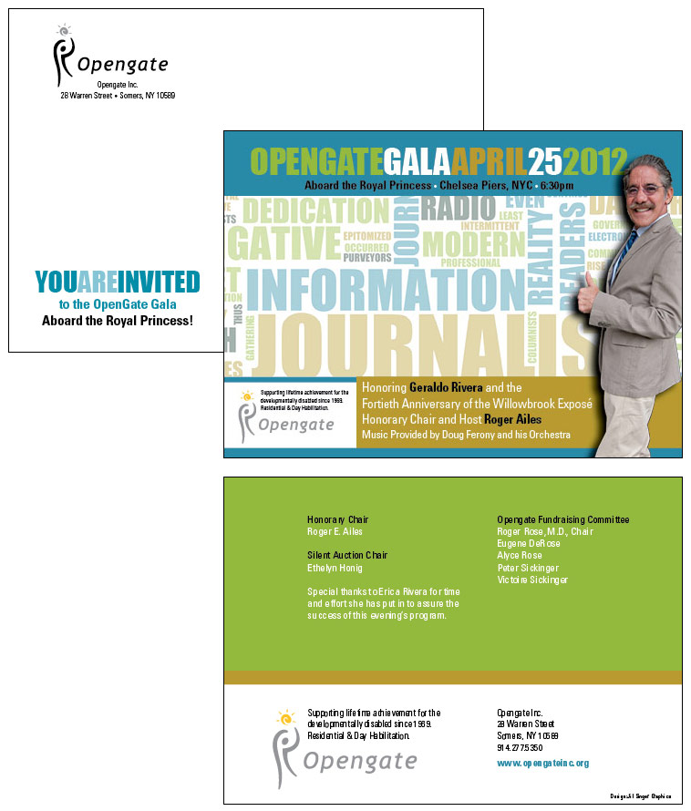  Non-Profit fundraising gala Opengate invitation event marketing graphic design 