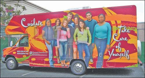 Non-Profit vehicle graphics wrap van Planned Parenthood Hudson Peconic spanish bilingual display designer 