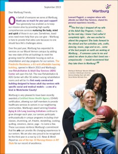 Non-profit year end appeal Wartburg senior living facility