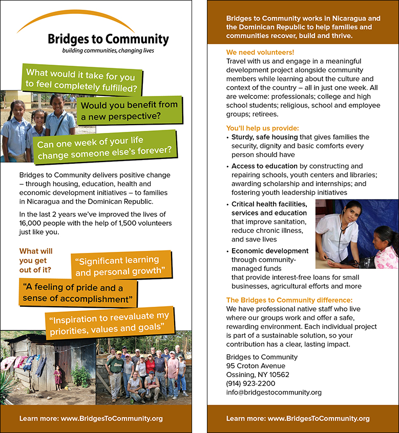 Bridges to Community Rack Card