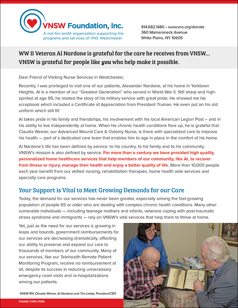 VNS Westchester Year-End Appeal 2018
